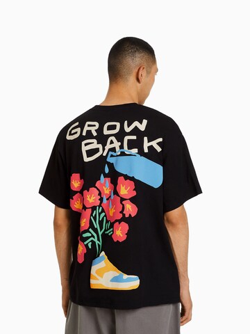 Bershka T-Shirt in Schwarz