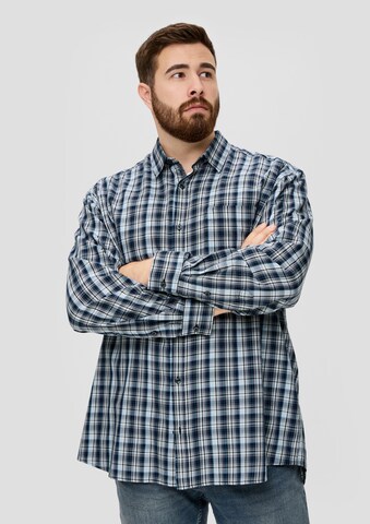 s.Oliver Men Big Sizes Regular fit Button Up Shirt in Blue: front