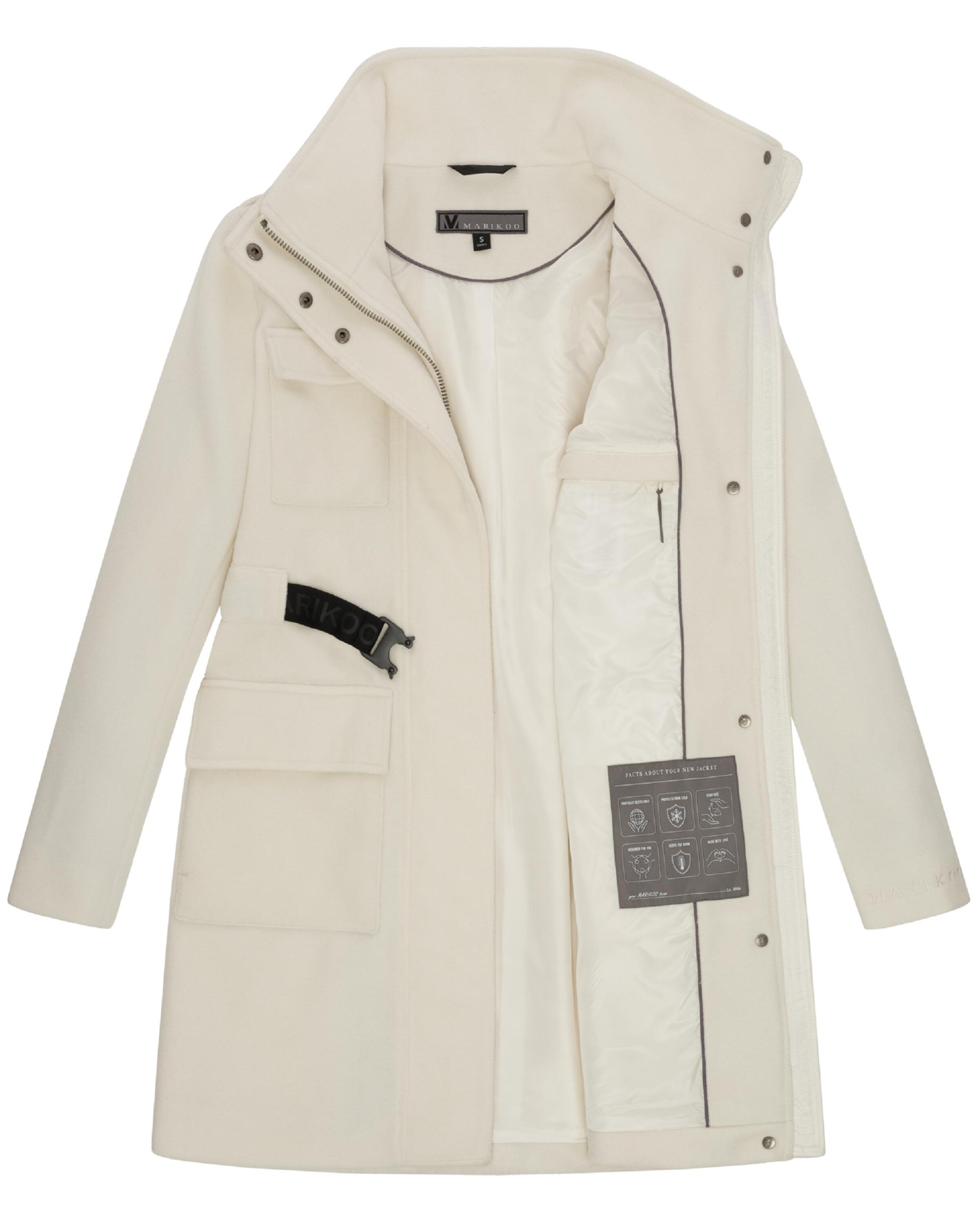 MARIKOO Преходно палто 'Tanokoo 16' в бяло