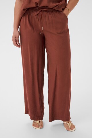 KAFFE CURVE Wide Leg Hose in Braun