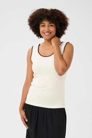 Haut 'CRRibba' Cream en blanc : devant
