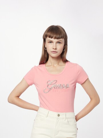 rozā GUESS T-Krekls: no priekšpuses
