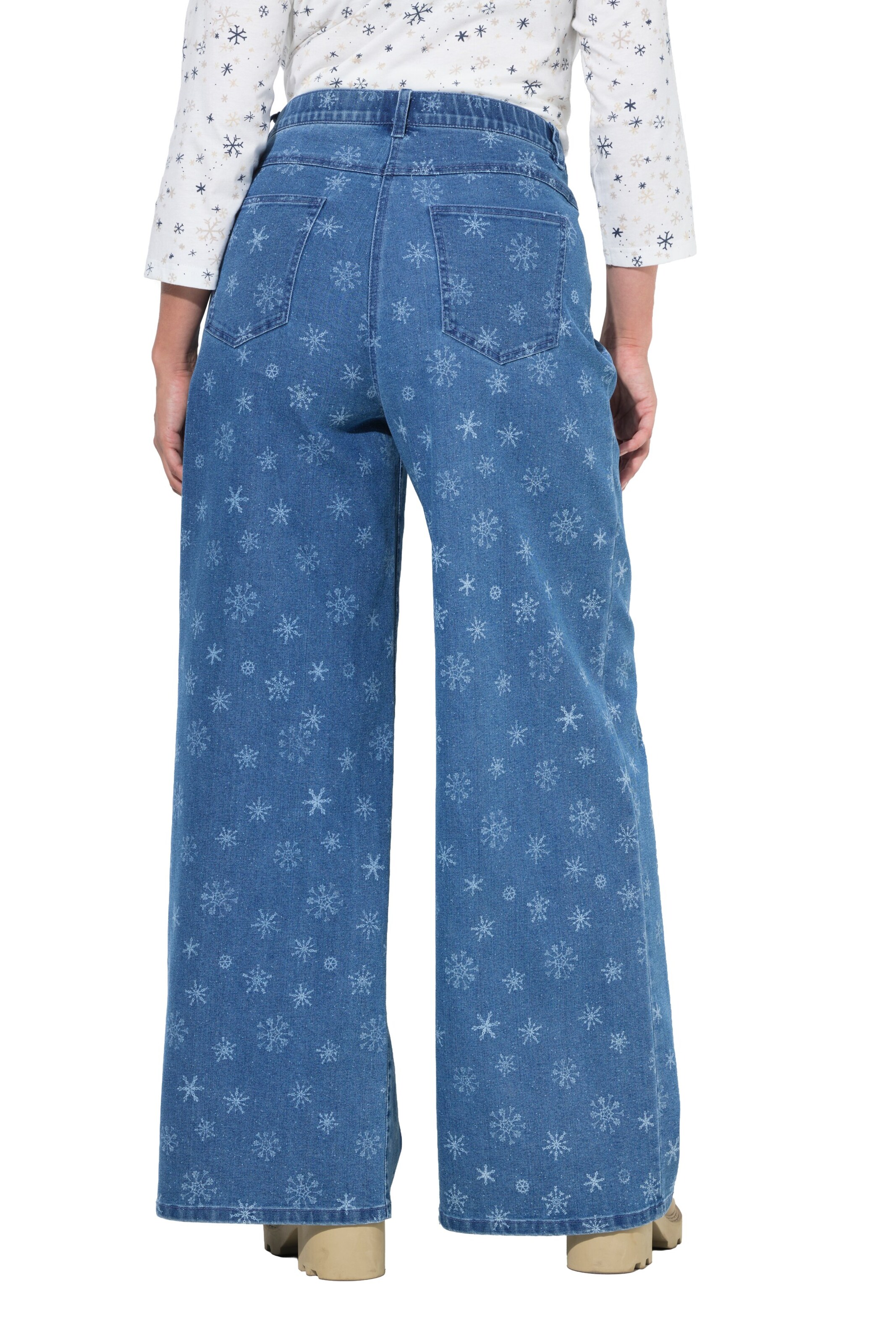 Ulla Popken Wide Leg Jeans in Blau