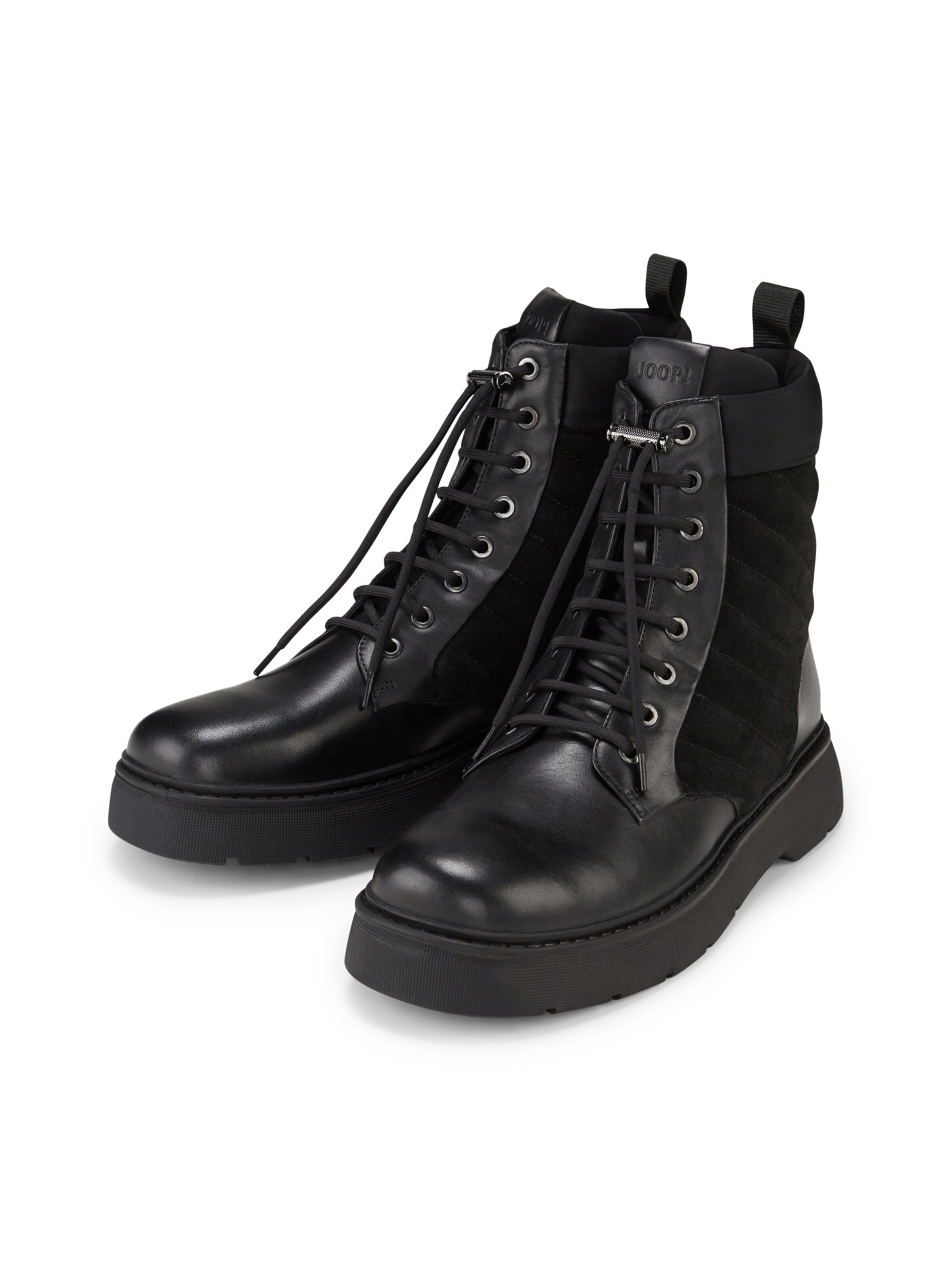JOOP! Lace-Up Boots 'Velluto Misto Zinon' in Black