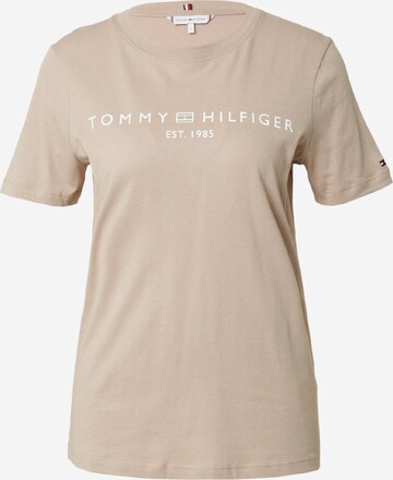 T-shirt TOMMY HILFIGER en beige : devant