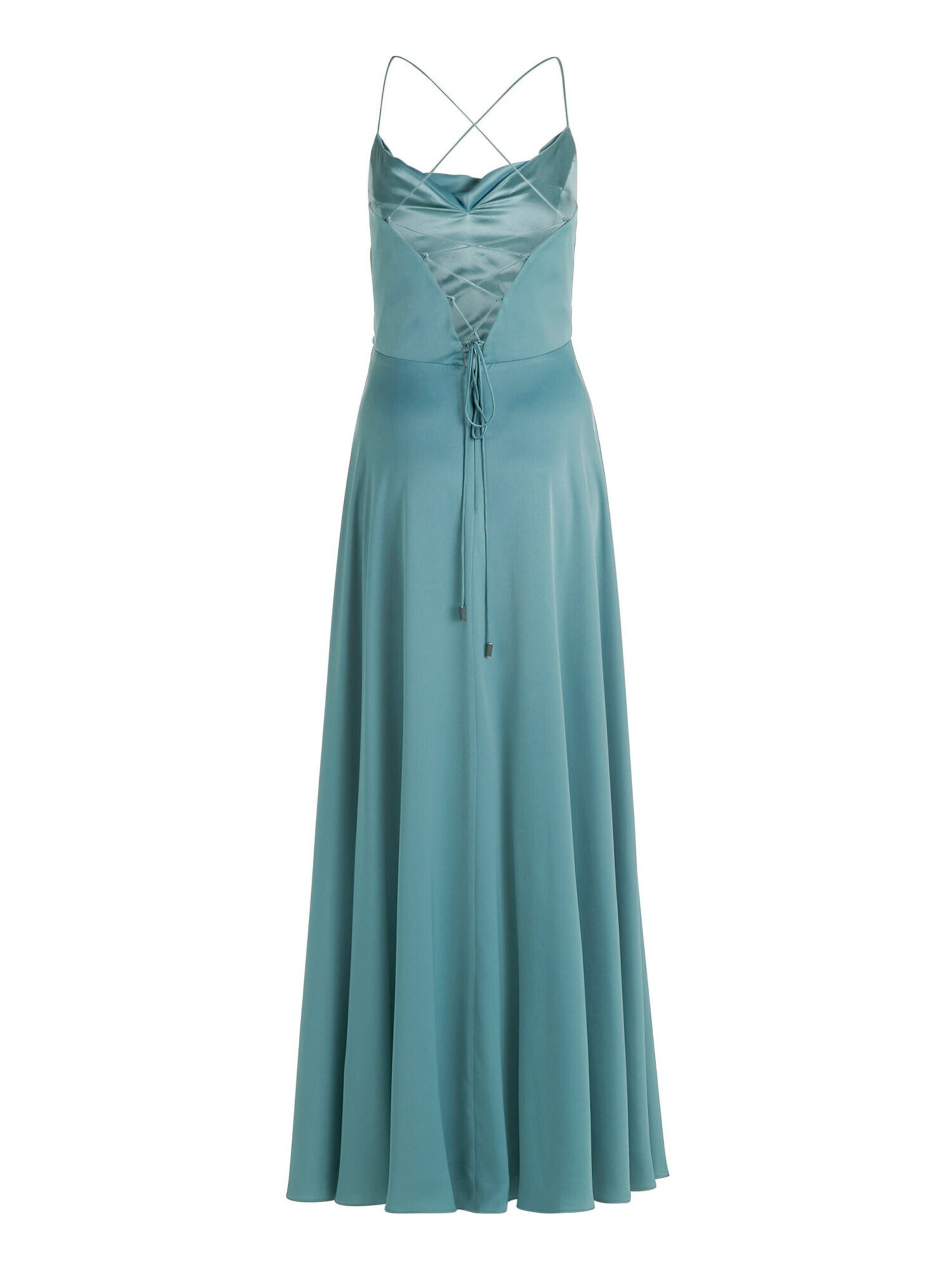 Vera Mont Abendkleid mit Wasserfallausschnitt in Blau