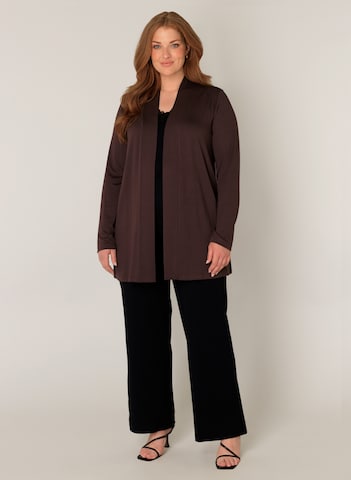 BASE LEVEL CURVY Knit Cardigan in Brown