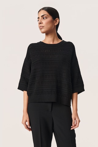 SOAKED IN LUXURY Sweater 'Rava' in Black: front