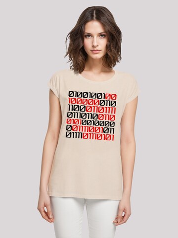 F4NT4STIC Shirt 'I Love You 01001001 Binary Code Valentinstag' in Beige: front