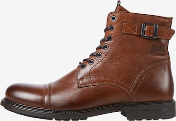 JACK & JONES Lace-Up Boots 'SHELBY' in Brown: front