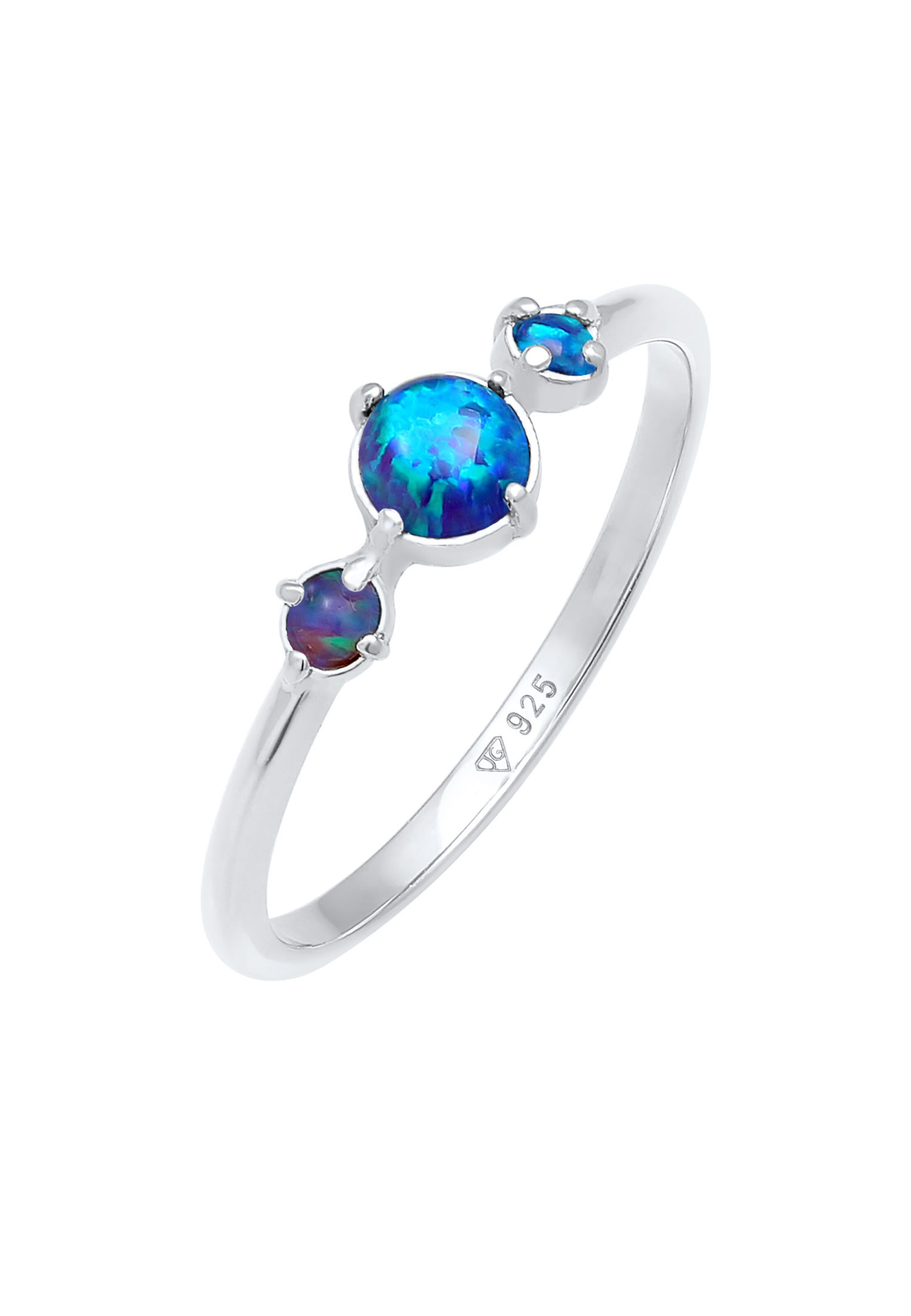 ELLI Ring 'Opal' in Blau: Vorderseite