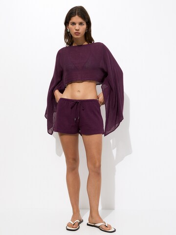 Pull&Bear Regular Pants in Purple