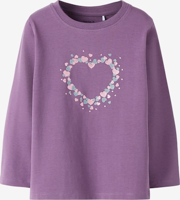 NAME IT Тениска 'NMFSOLA' в лилав: отпред