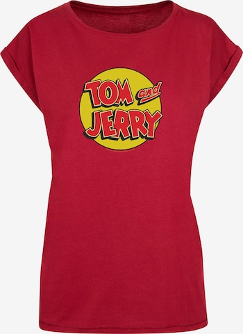 ABSOLUTE CULT Shirt 'Tom and Jerry - Circle' in Rood: voorkant