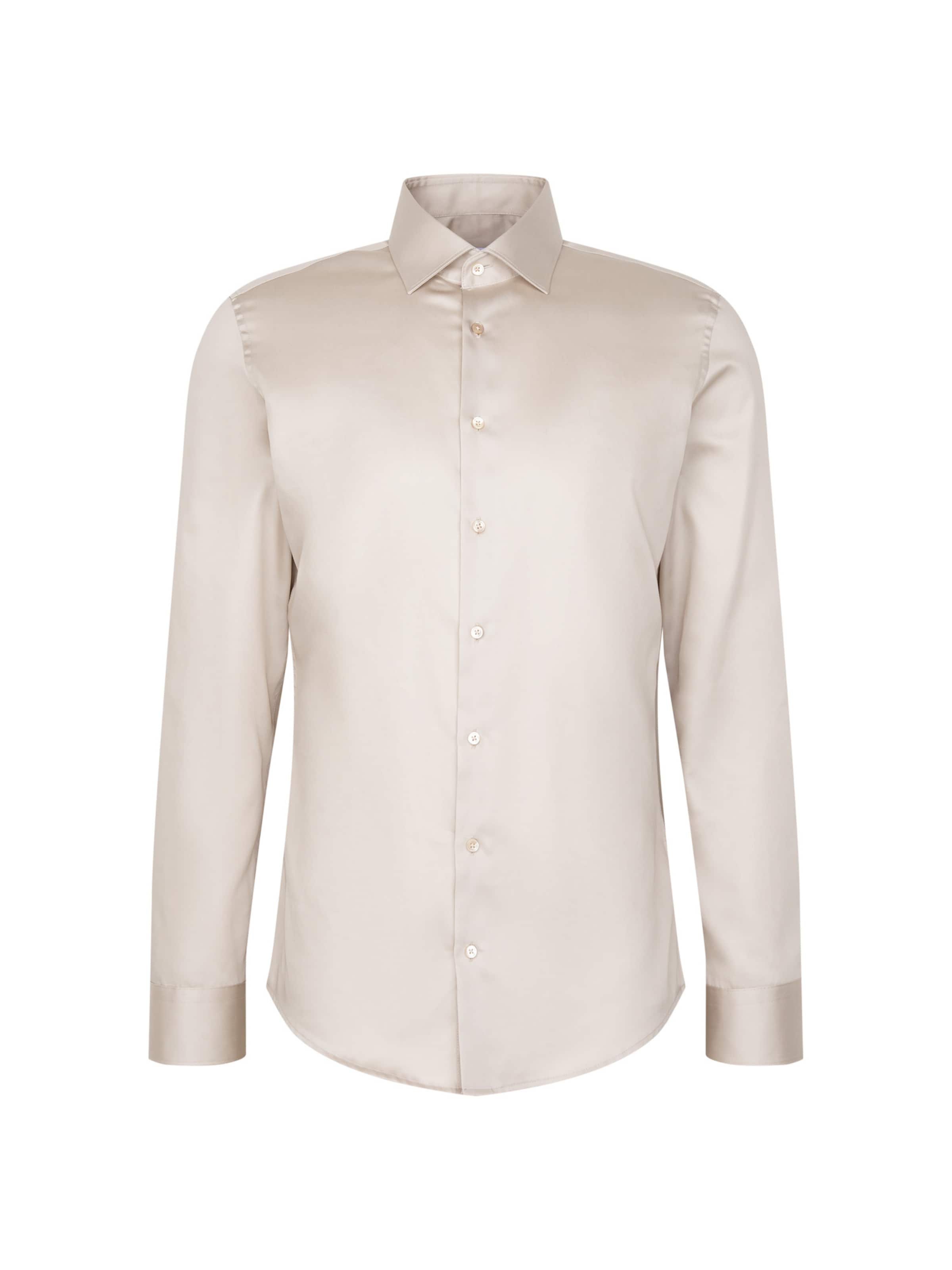 SEIDENSTICKER Zakelijk overhemd 'Schwarze Rose' in Beige: voorkant