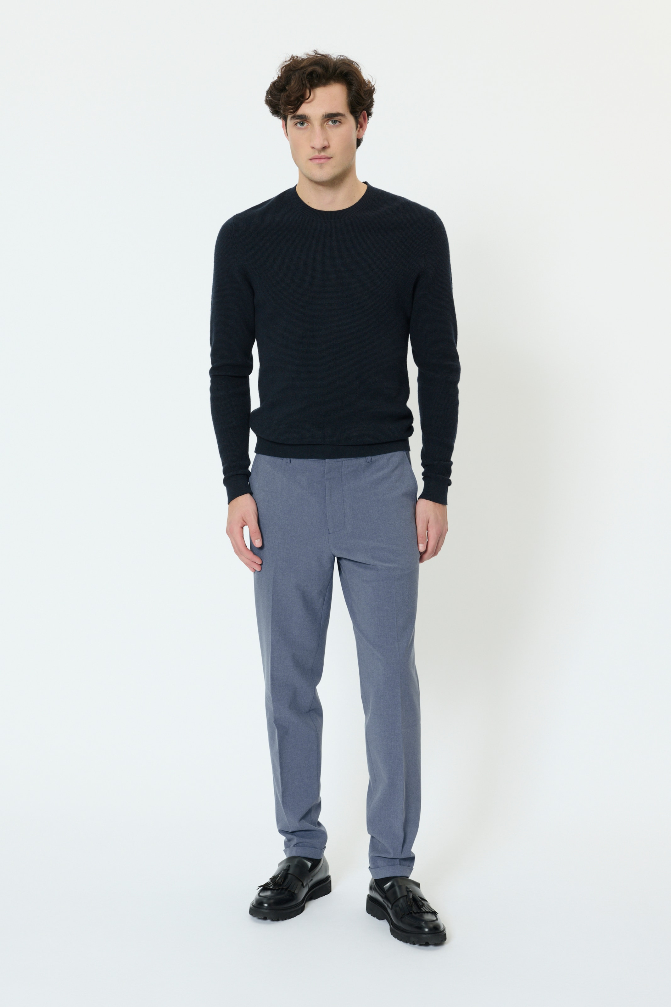 Matinique Slimfit Bukser med fals 'Aliam' i blå