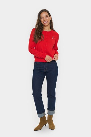 SAINT TROPEZ Cardigan 'Valentina' i rød