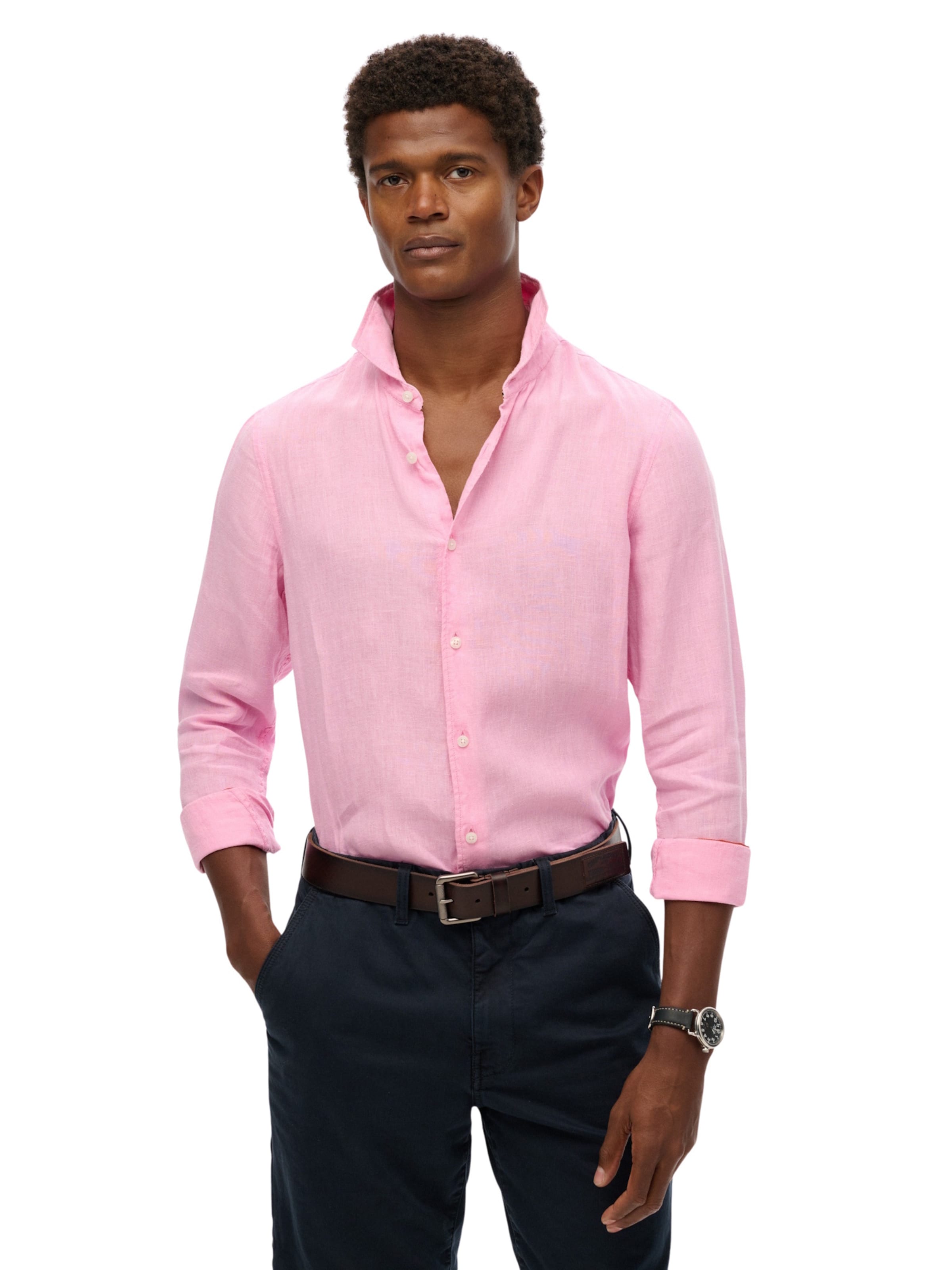 Regular fit Camicia di Superdry in rosa: frontale