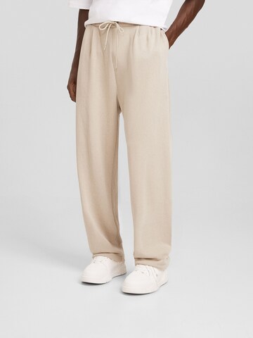 Regular Pantalon Bershka en beige : devant