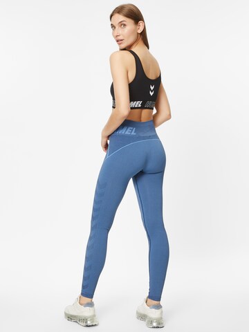 Hummel Skinny Sporthose in Blau