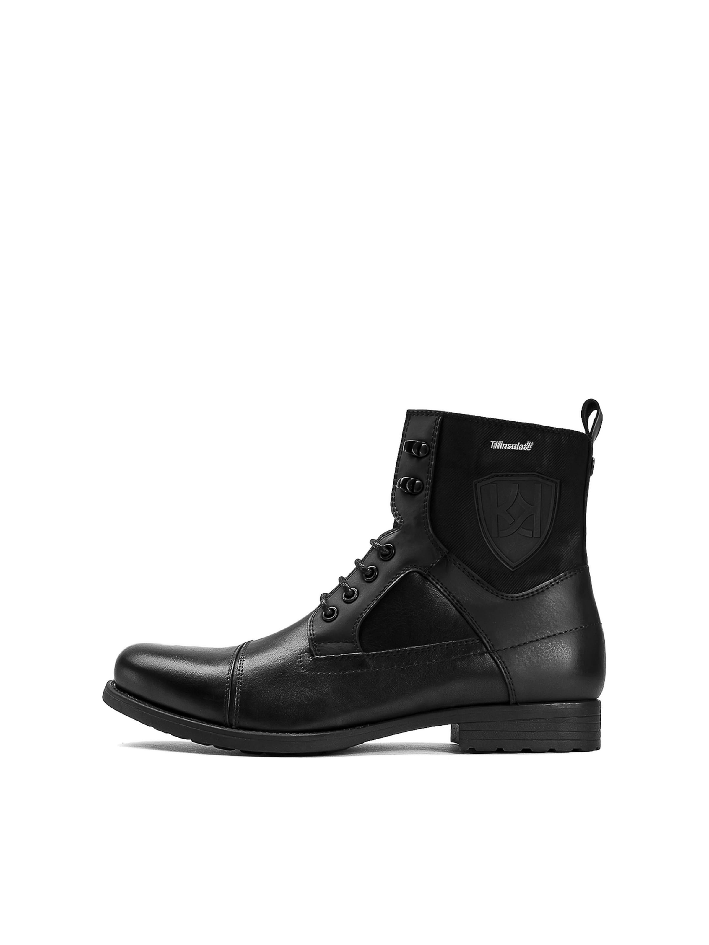 Kazar Schnürboots in Schwarz: Vorderseite