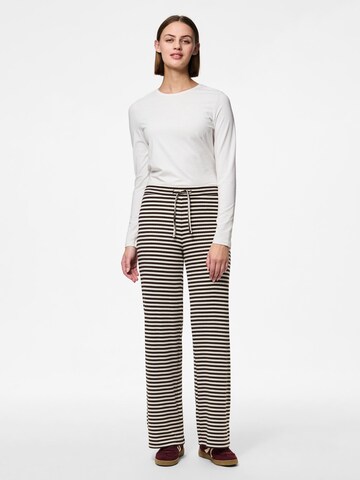 PIECES Loose fit Trousers 'PCLaya' in Brown