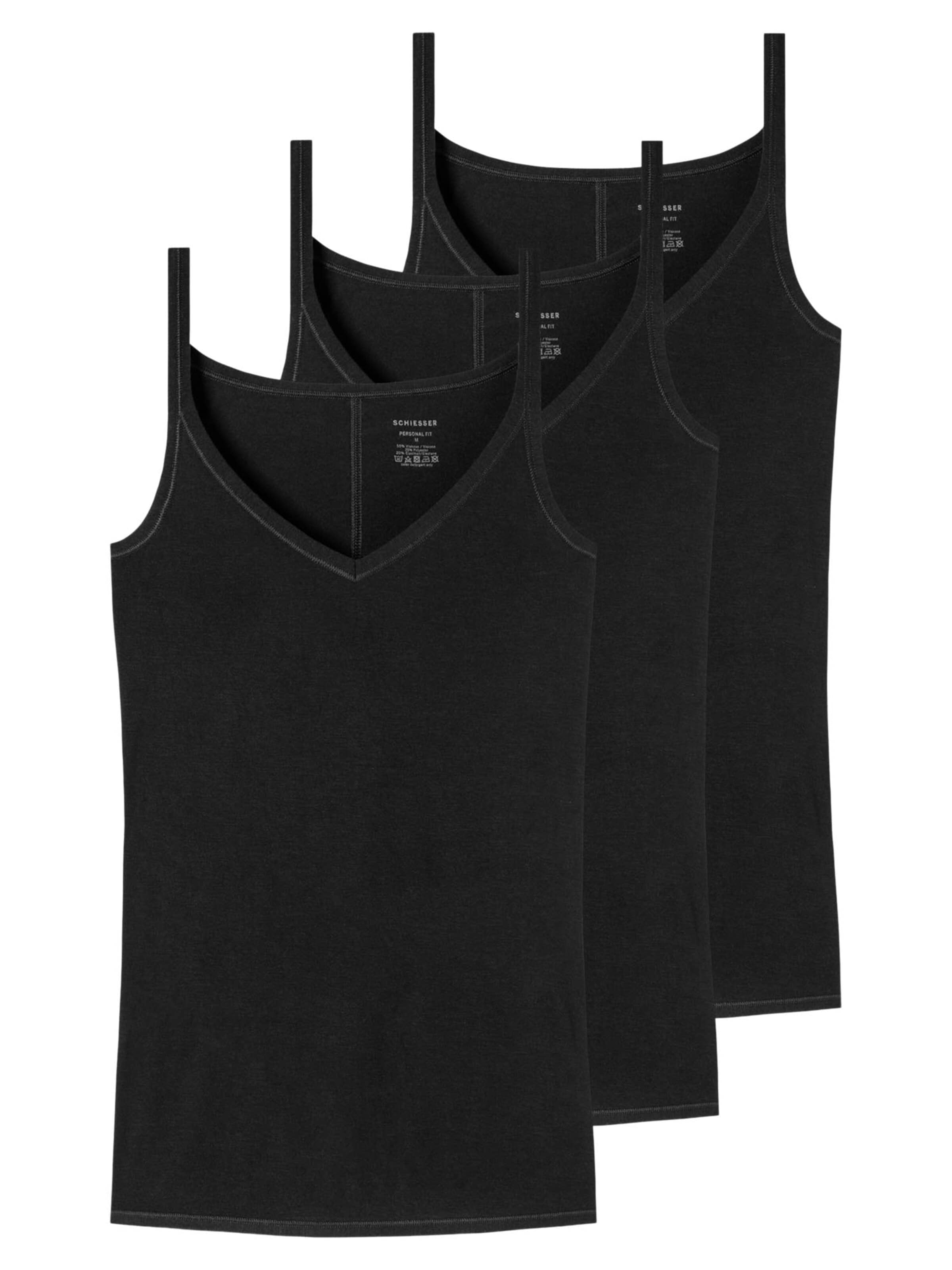 SCHIESSER Unterhemd 'Personal Fit'‌‌‌‌‌‌‌‌ in Schwarz: Vorderseite