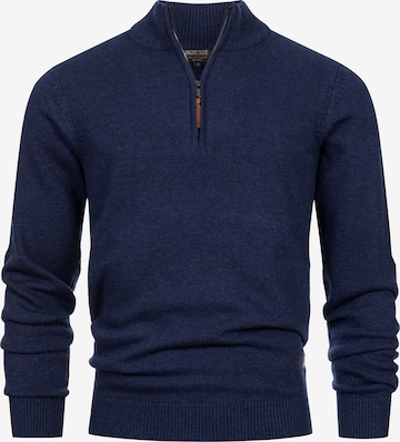 INDICODE JEANS Trui 'INMargous' in Blauw: voorkant