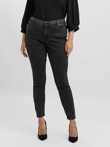 Vero Moda Curve Slimfit Jeggings 'LUDY' in Grijs: voorkant