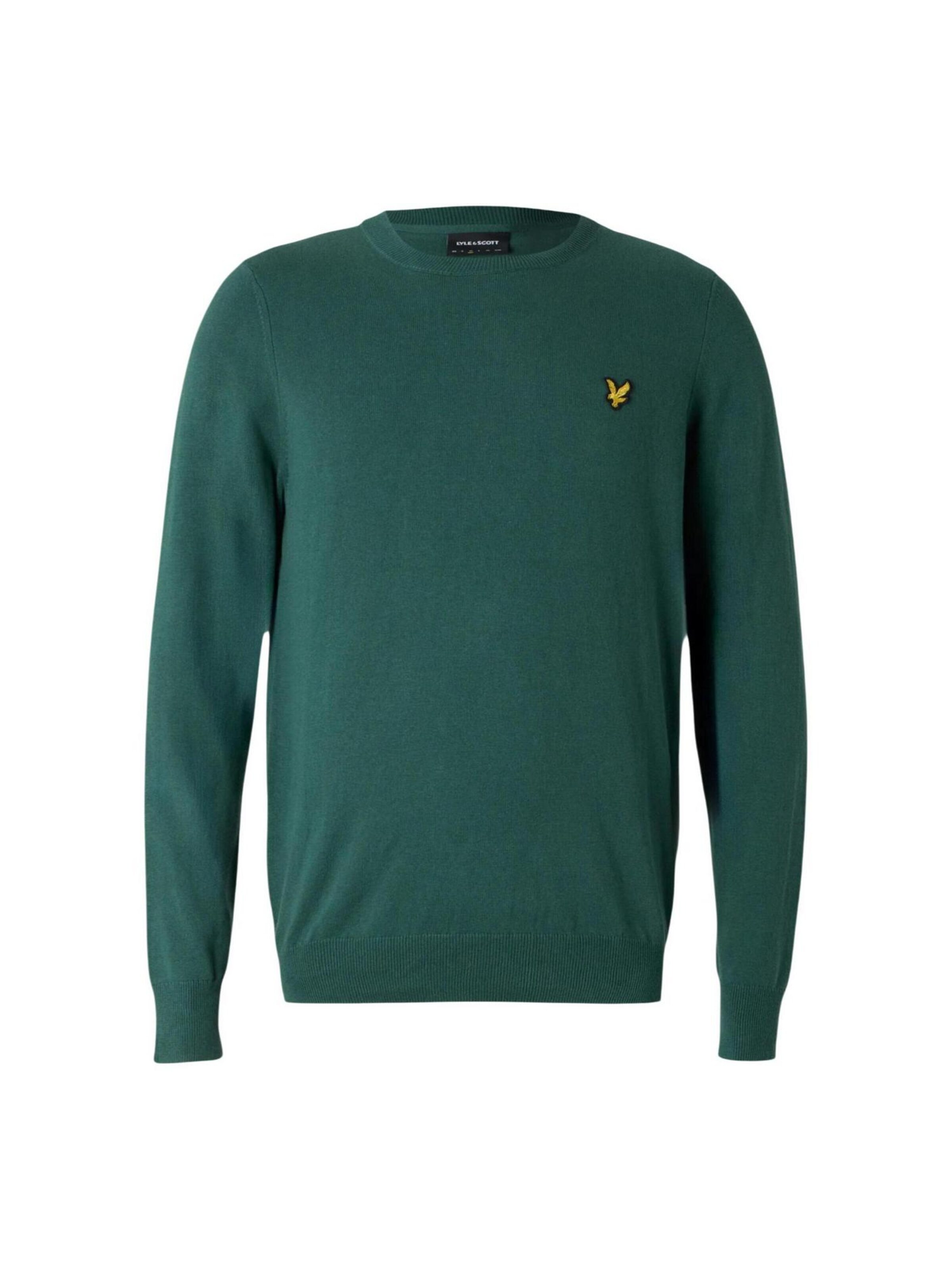 Lyle & Scott Trui 'Cotton Merino Crew Neck Jumper 263MLSKN2110VC' in Groen