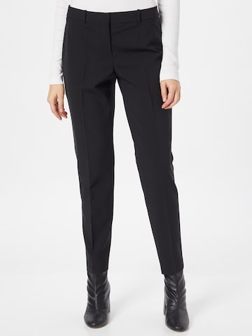 BOSS Black Slim fit Pleated Pants 'Tiluna' in Black: front