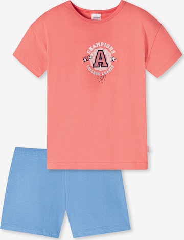 SCHIESSER - Pijama 'Girls World' en naranja: frente