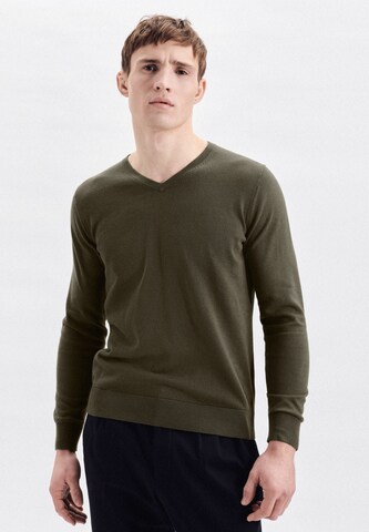 SEIDENSTICKER Sweater ' Schwarze Rose ' in Green: front