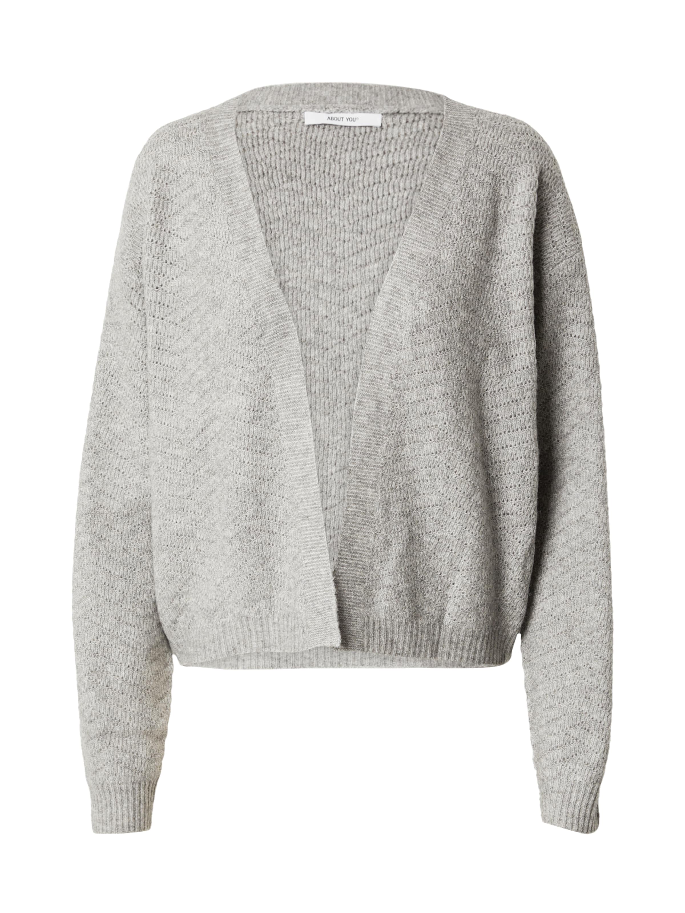 ABOUT YOU Strickjacke 'Rowan' in Grau: Vorderseite