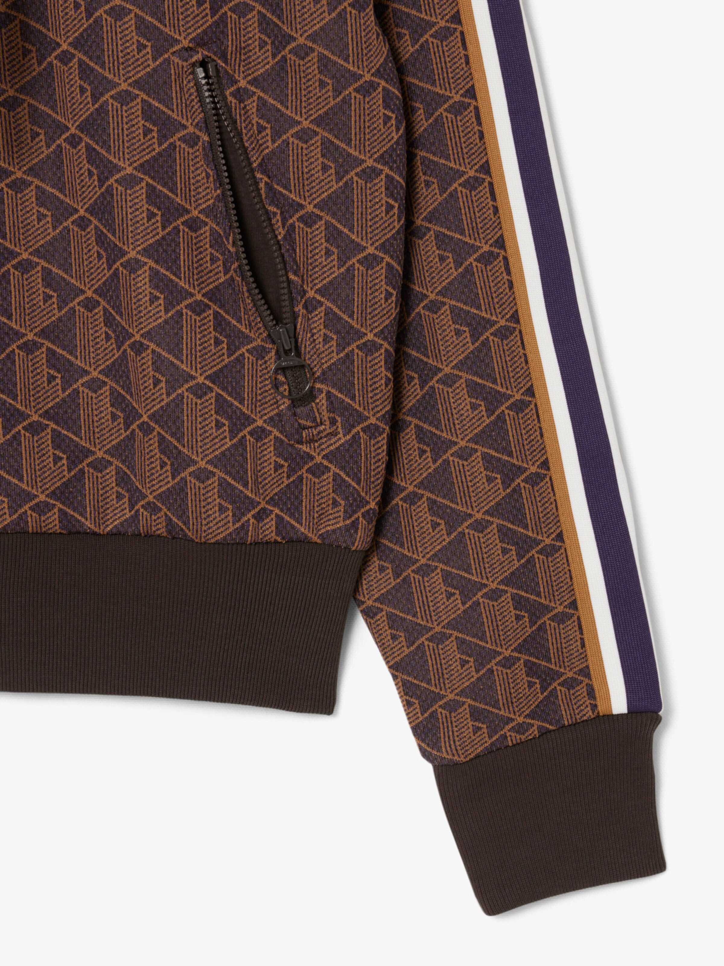 LACOSTE Zip-Up Hoodie in Brown