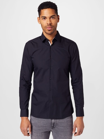 HUGO Red Slim fit Button Up Shirt 'Ekoy' in Black: front