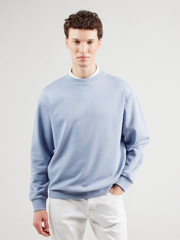 Sweat-shirt QS en bleu : devant