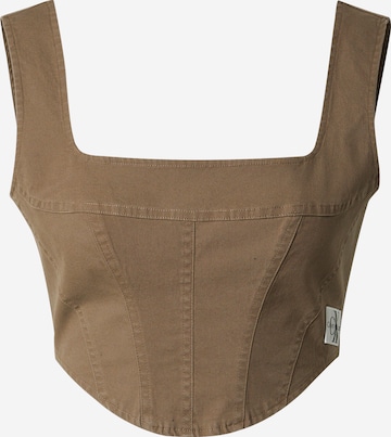 Calvin Klein Jeans Top in Brown: front