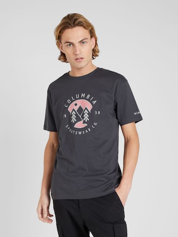 T-Shirt fonctionnel COLUMBIA en noir : devant