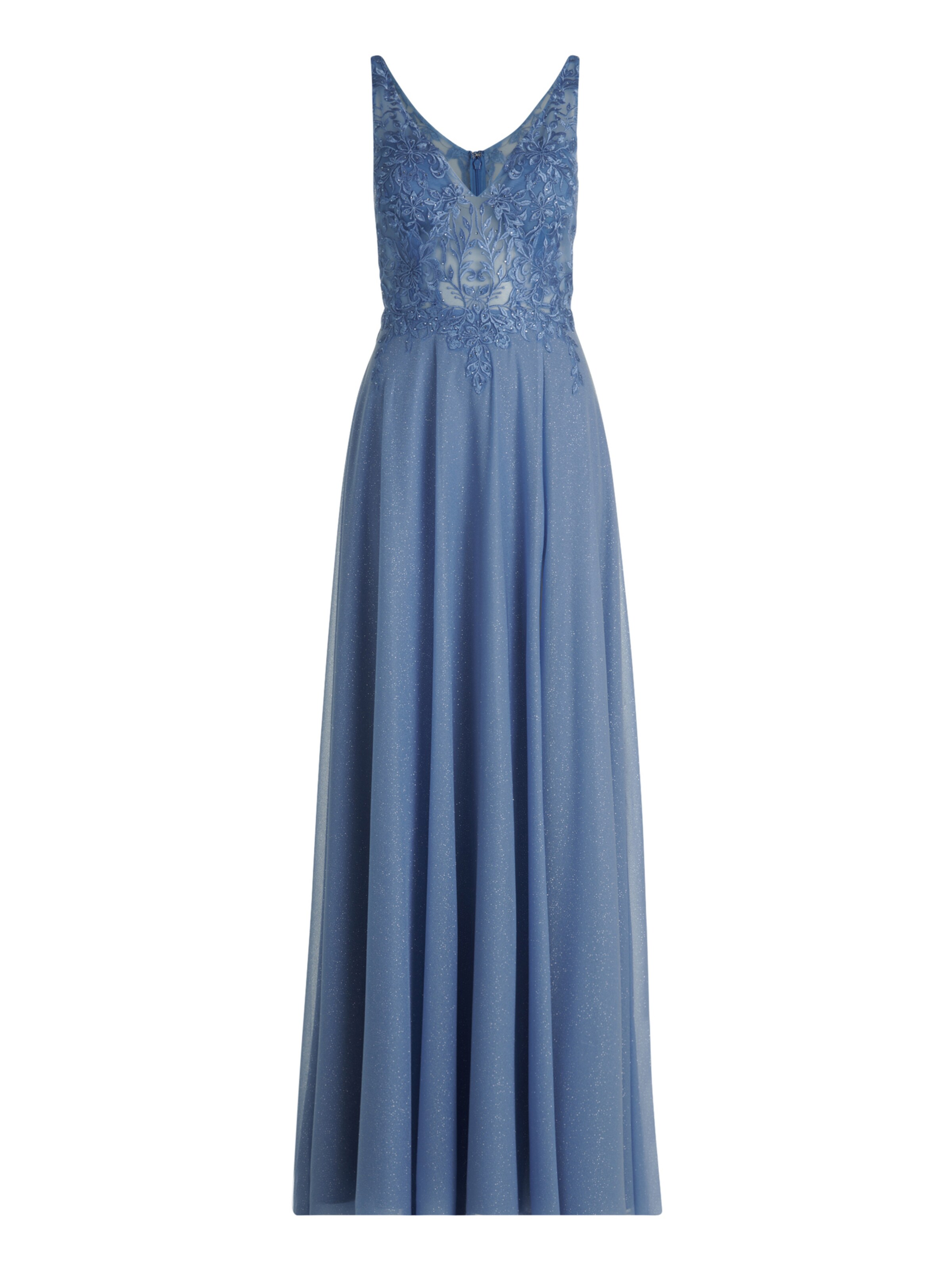 Vera Mont Abendkleid im Glitzer-Look in Blau: Vorderseite