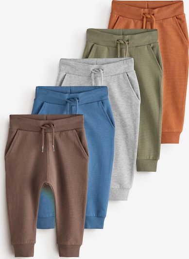 Kelnės iš Next, spalva – sodri mėlyna („karališka“) / tamsiai ruda / margai pilka / žalia / oranžinė, Prekių apžvalga