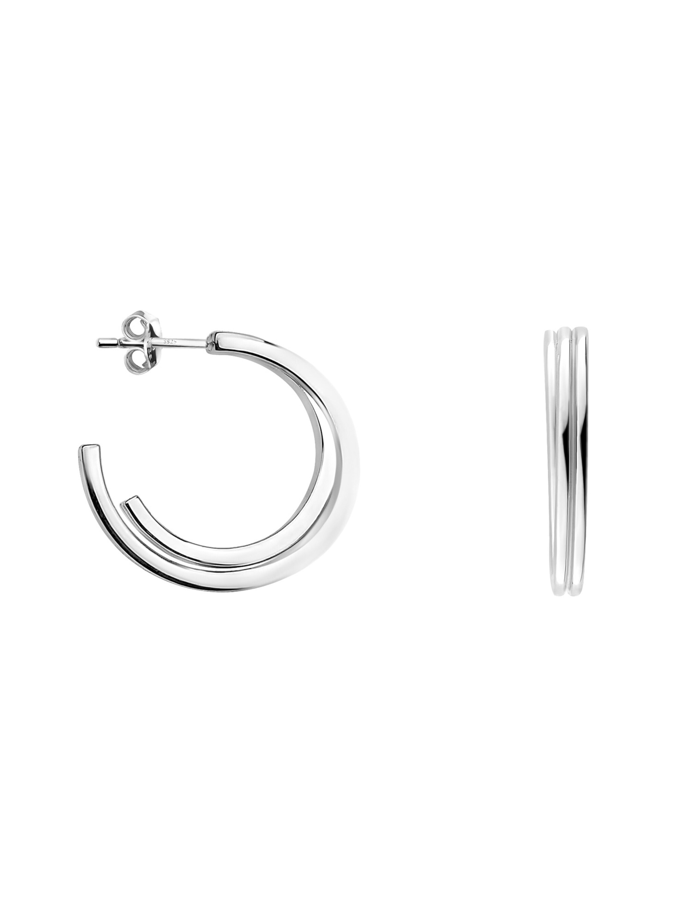 Sofia Milani Ohrringe 'Curved'‌‌‌‌‌‌‌ in Silber: Vorderseite