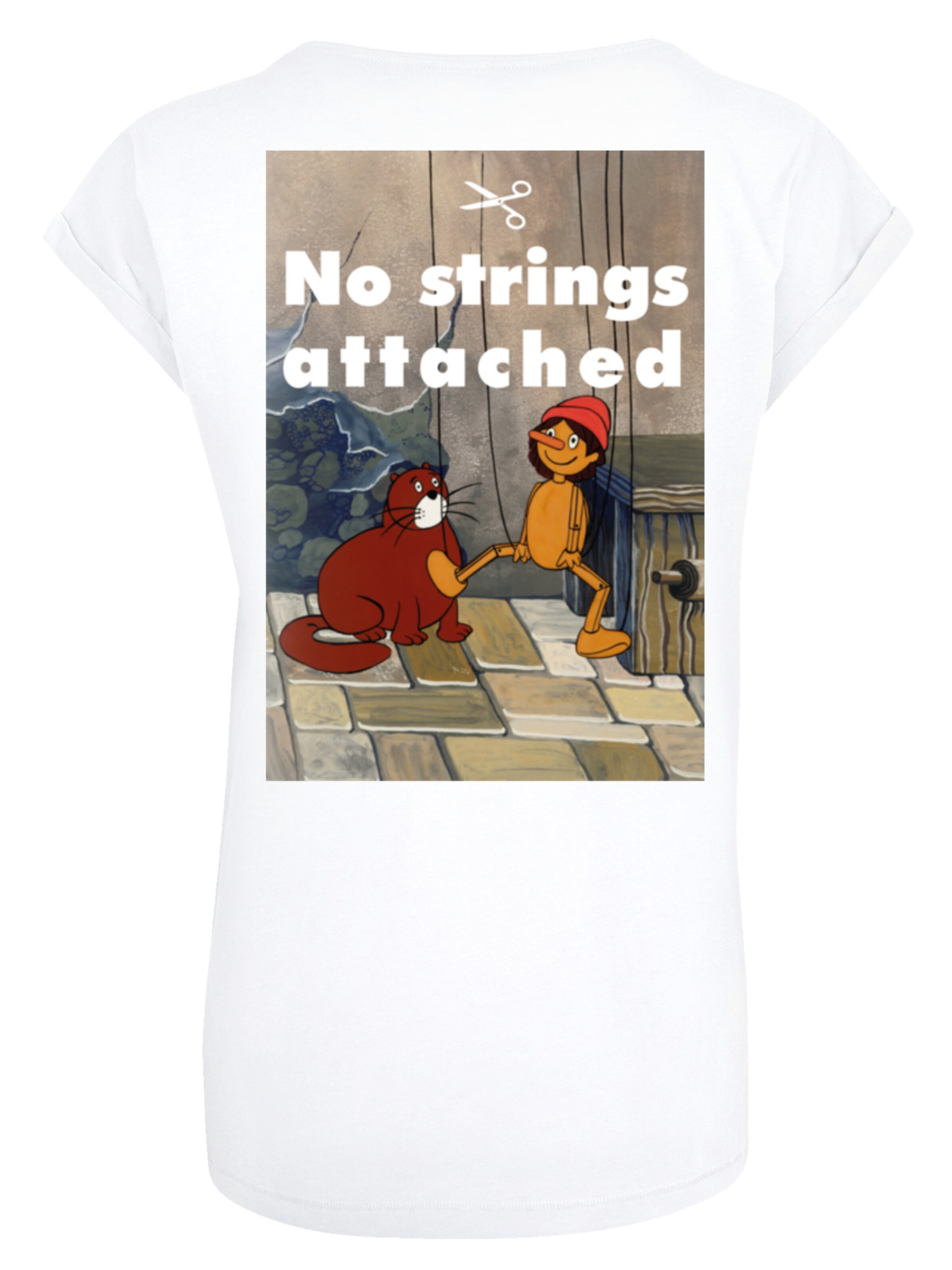 F4NT4STIC Shirt 'Pinocchio No Strings Attached' in Weiß