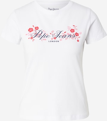 Pepe Jeans Tričko – bílá: přední strana