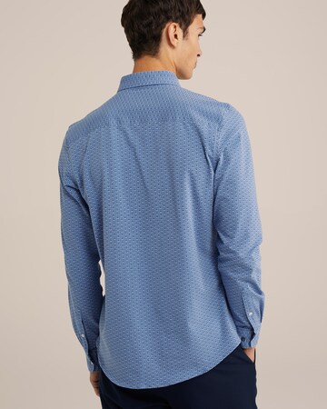 WE Fashion Slim fit Button Up Shirt in Blue