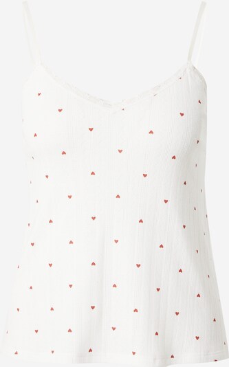 Hunkemöller Camiseta para dormir en rojo cereza / blanco, Vista del producto