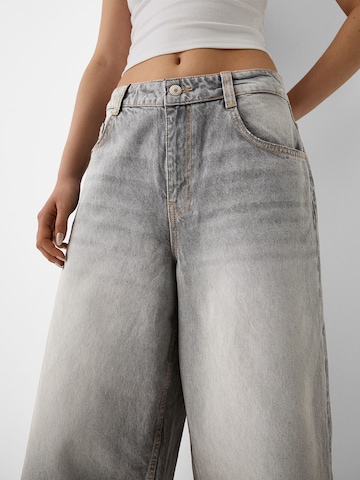 Bershka Wide Leg Shorts in Grau