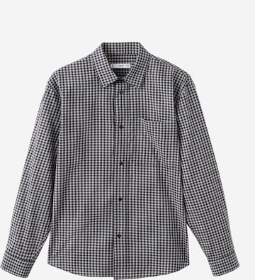 MANGO MAN Comfort Fit Paita 'Vichy' värissä musta: etupuoli