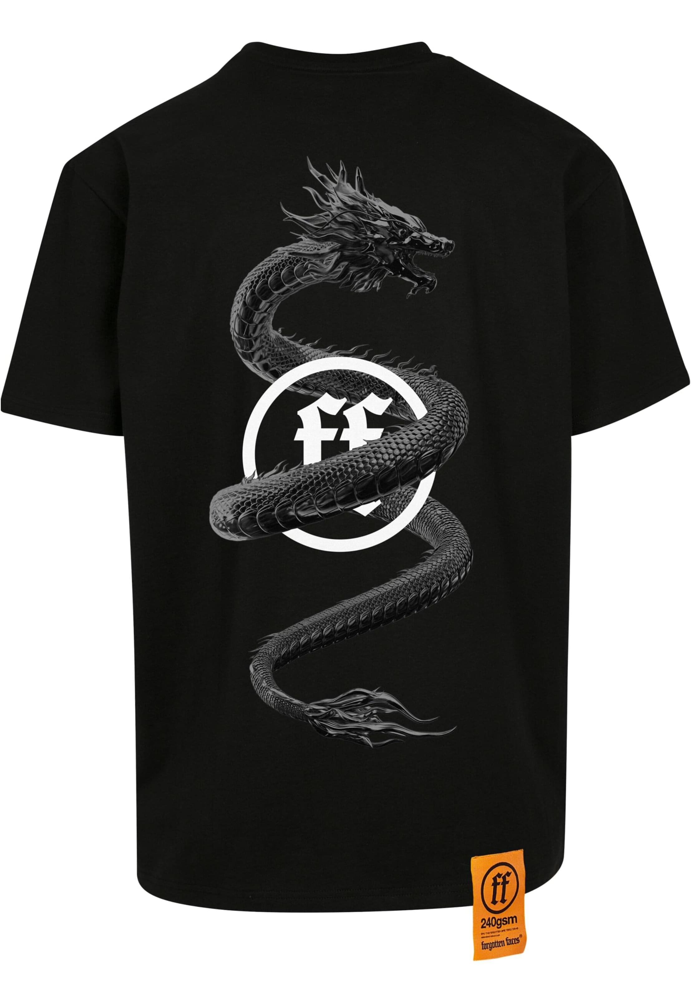 Forgotten Faces Shirt 'Dragon Tee' in Zwart