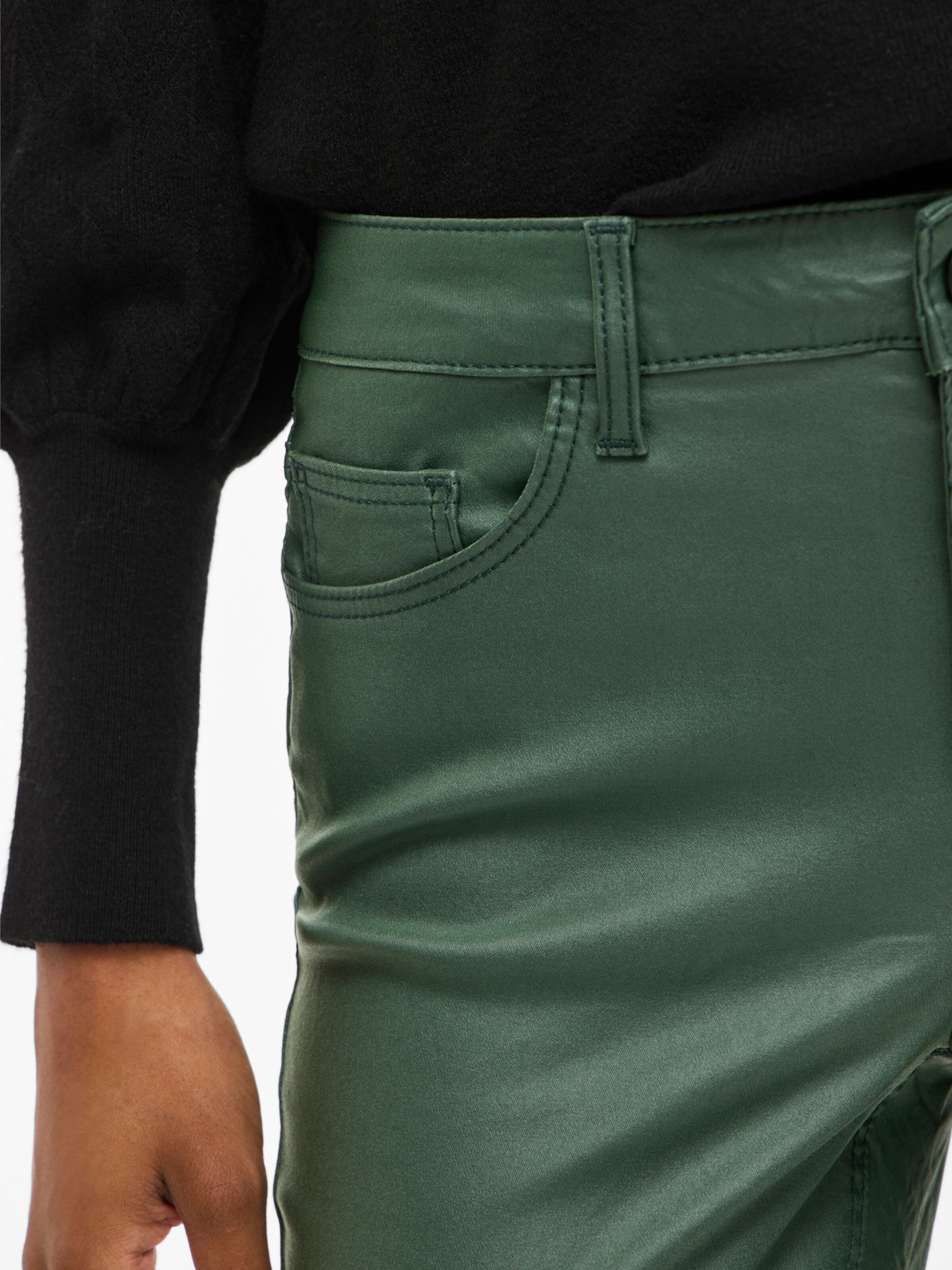 VILA Slim fit Trousers 'VISarah' in Green